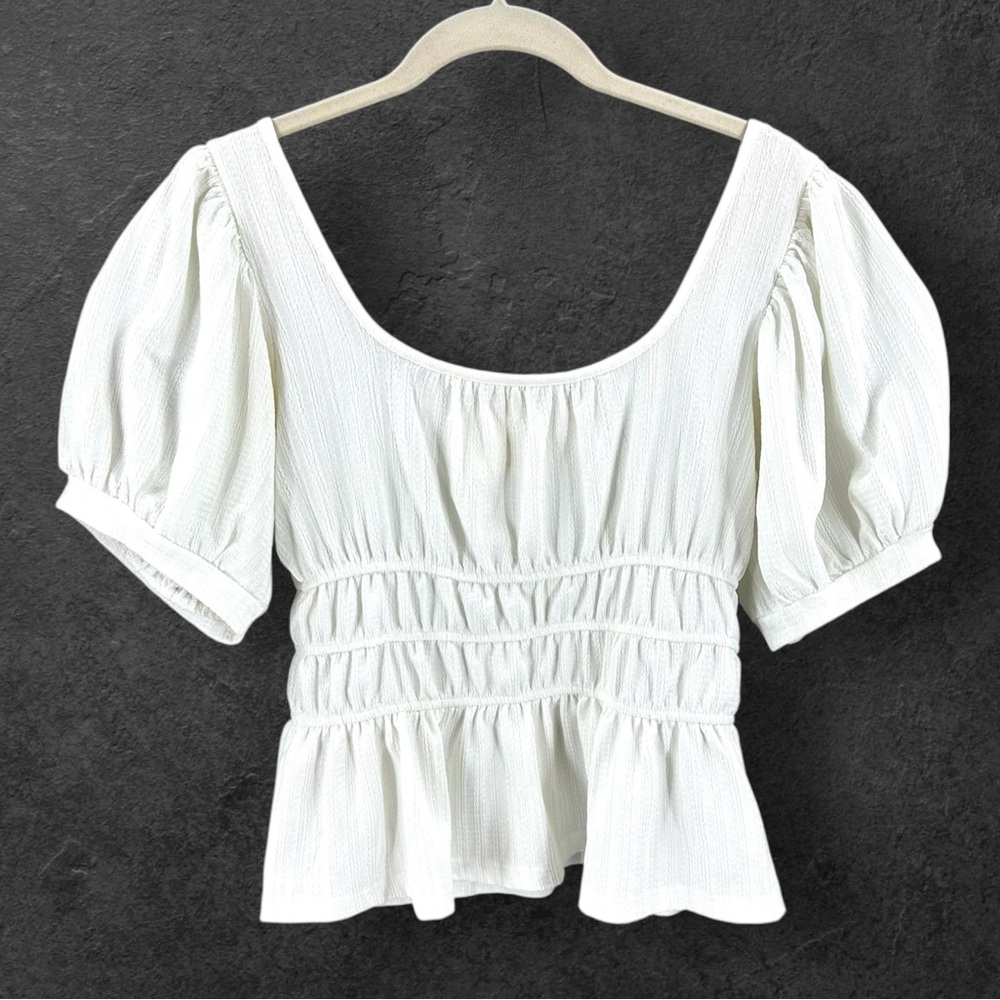 Anthropologie Maeve Puff Sleeve Top Womens XS Peasant Boho Cottage Ren Fair